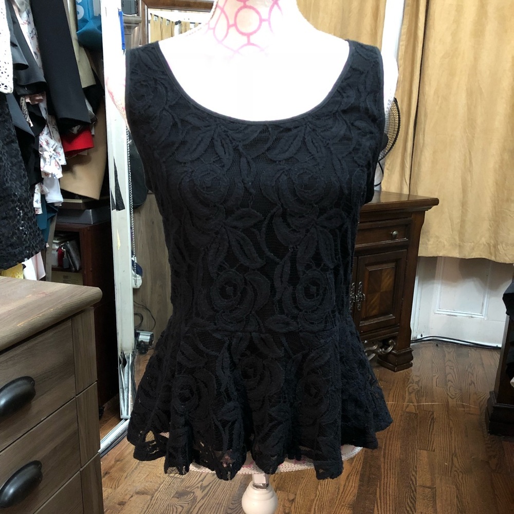 INC international concepts black laced top.
